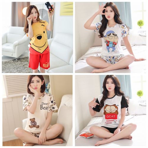 Pyjama pour femme en Coton à manche courte - Ref 2999560