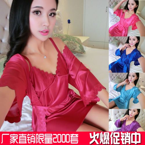 Pyjama pour femme en Soie de glace à manchon moyen - Ref 2999597