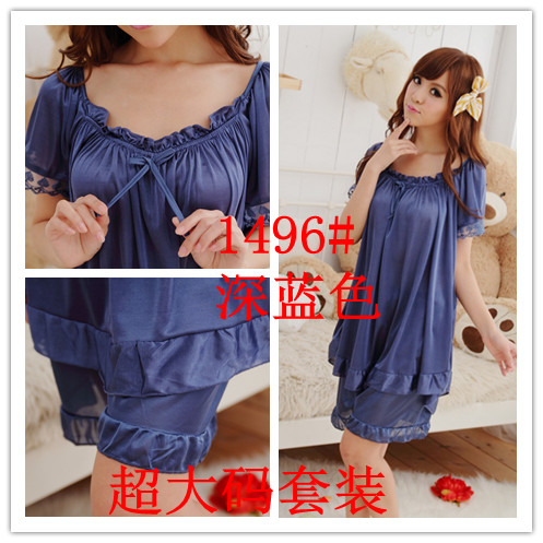 Pyjama pour femme en Soie de glace à manche courte - Ref 2999712