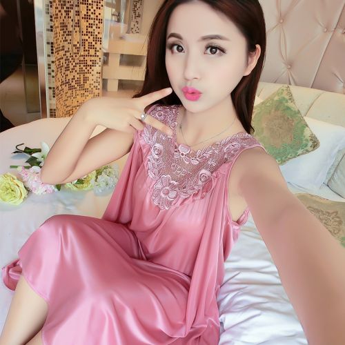 Pyjama pour femme en Soie de glace à sans manches - Ref 2999731