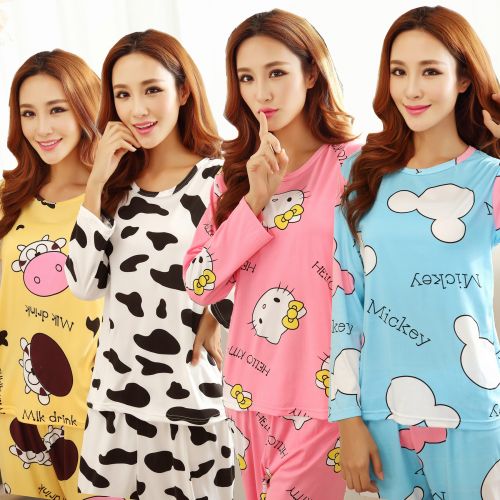 Pyjama pour femme en Coton à manches longues - Ref 2999763