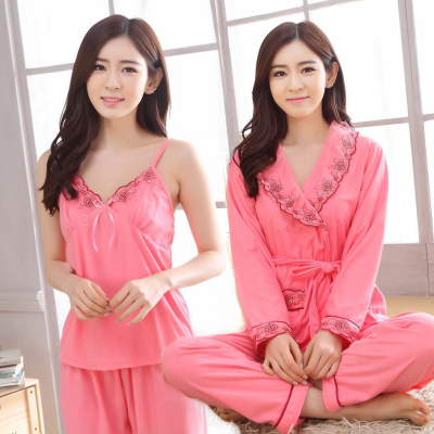 Pyjama pour femme en Coton à manches longues - Ref 2999830