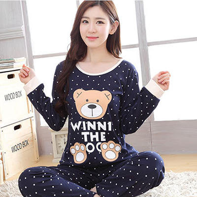Pyjama pour femme en Coton à manches longues - Ref 2999859