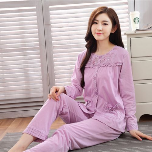 Pyjama pour femme en Coton à manches longues - Ref 2999924