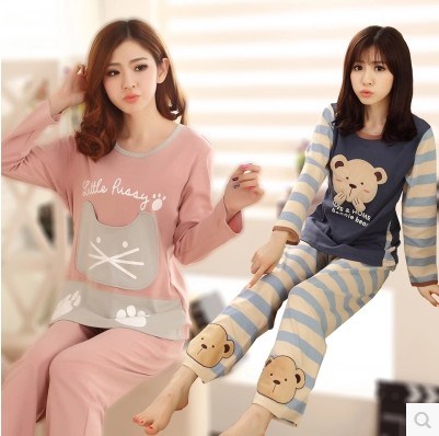 Pyjama pour femme en Coton à manches longues - Ref 2999955