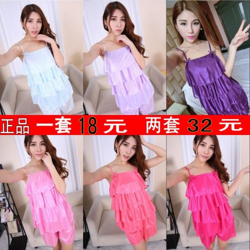 Pyjama pour femme en Soie de glace à sling - Ref 3000019