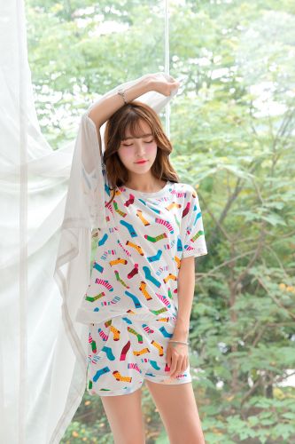 Pyjama pour femme en Coton à manche courte - Ref 3000027