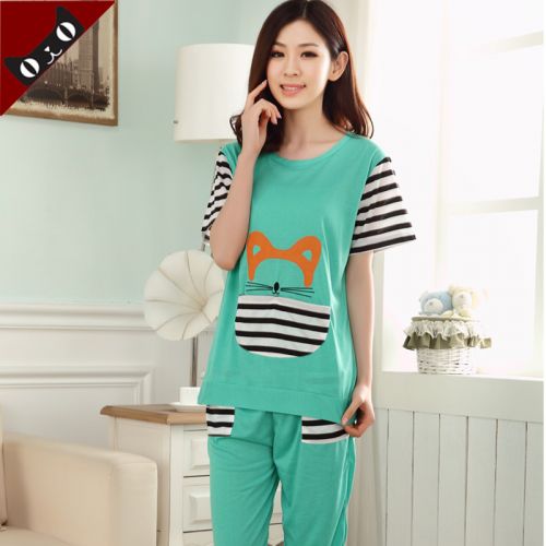 Pyjama pour femme en Coton à manche courte - Ref 3000063