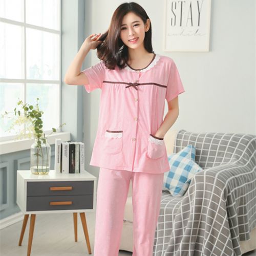 Pyjama pour femme en Coton à manche courte - Ref 3000176