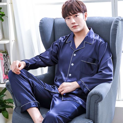 Pyjama pour homme en Soie de glace à manches longues - Ref 2988284
