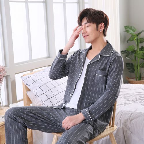Pyjama pour homme en Coton à manches longues - Ref 2988327