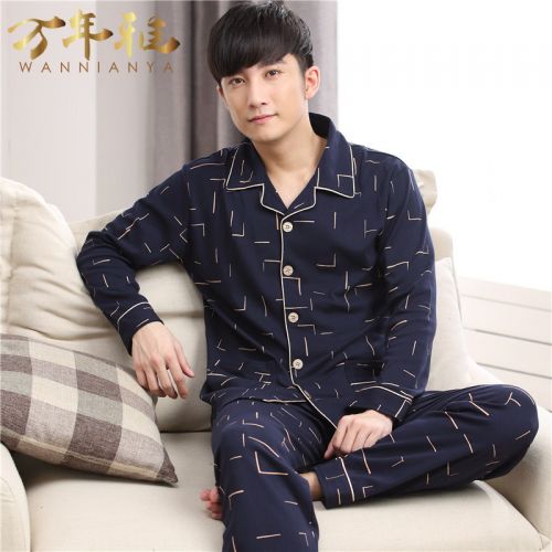 Pyjama pour homme en Coton à manches longues - Ref 3001663