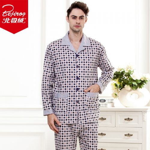 Pyjama pour homme BEJIROG en Coton à manches longues - Ref 3002228