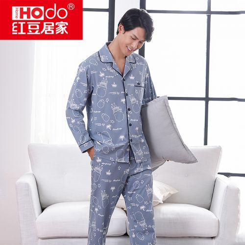 Pyjama pour homme HODOHOME en Coton à manches longues - Ref 3002378