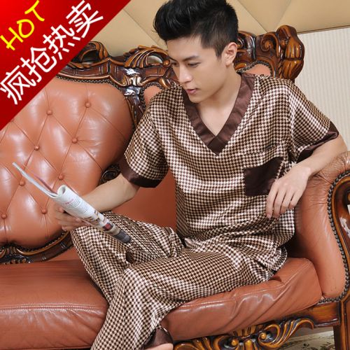 Pyjama pour homme en Soie de glace à manche courte - Ref 3002768