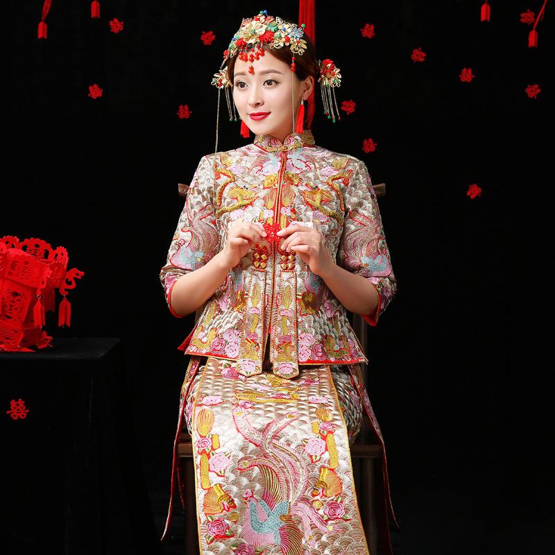 Robe de mariée JIN YUER en Satin broderie complète - Ref 3308819