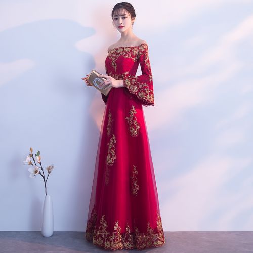 Robe de soirée AIMER LA NEIGE manchon cloche - Ref 3210150