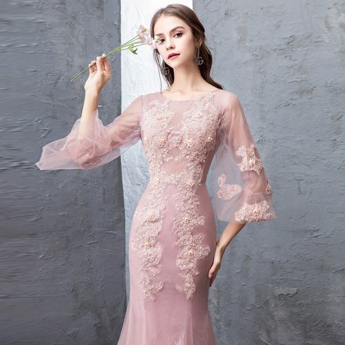 Robe de soirée manchon lanterne - Ref 3210334