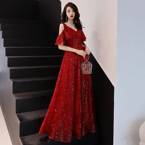 Robe de soirée manche a volants - Ref 3210404
