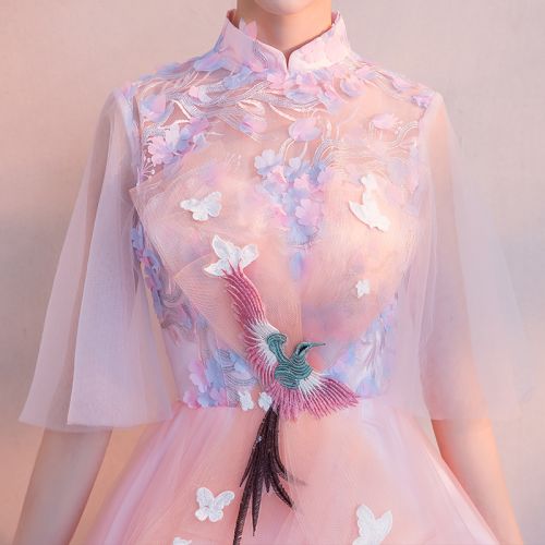 Robe de soirée manche a volants - Ref 3210448