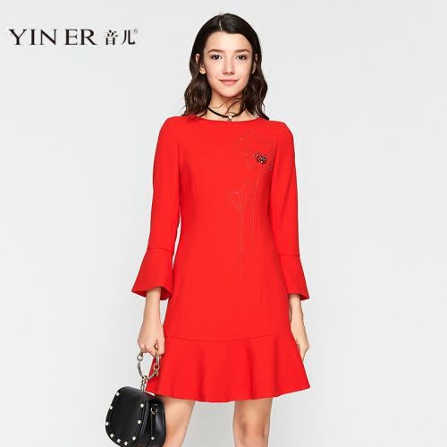 Robe de soirée manchon cloche en Laine - Ref 3210535
