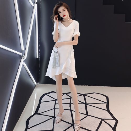 Robe de soirée manche a volants - Ref 3210589
