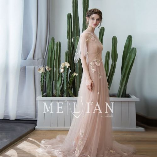 Robe de soirée manche a volants - Ref 3210722