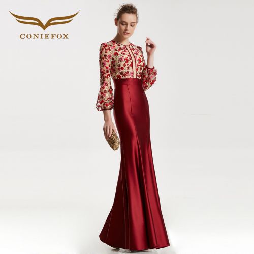 Robe de soirée manche bouffante en Spandex - Ref 3210855