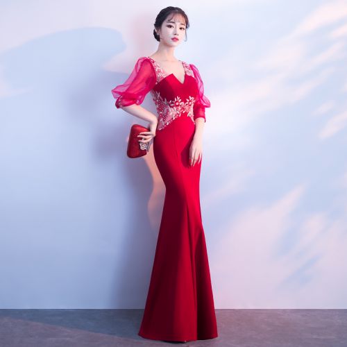 Robe de soirée NEIGE DELICATE manche bouffante - Ref 3210893