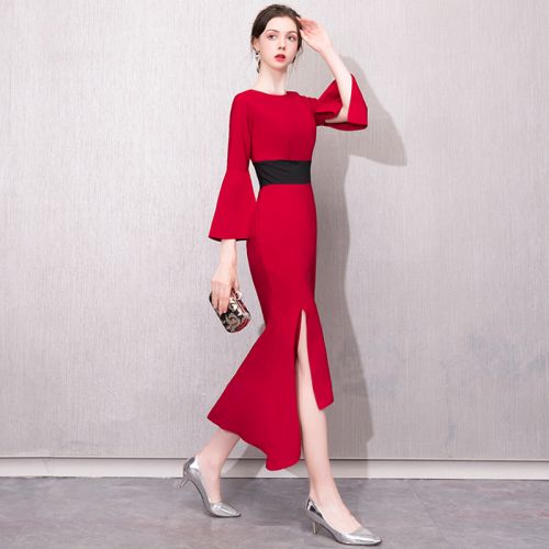 Robe de soirée manchon cloche - Ref 3210922