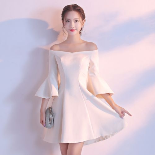 Robe de soirée manche a volants - Ref 3210996