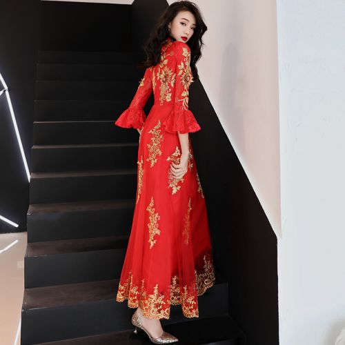 Robe de soirée manchon cloche - Ref 3211083