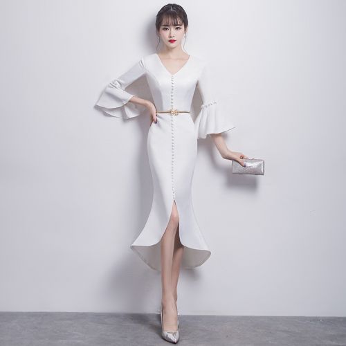 Robe de soirée manchon cloche en Spandex - Ref 3211153