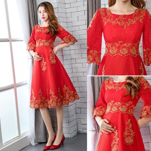 Robe de soirée XIMENG manchon cloche - Ref 3211261