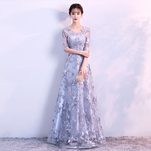 Robe de soirée MI ZIYA manche petale - Ref 3211367