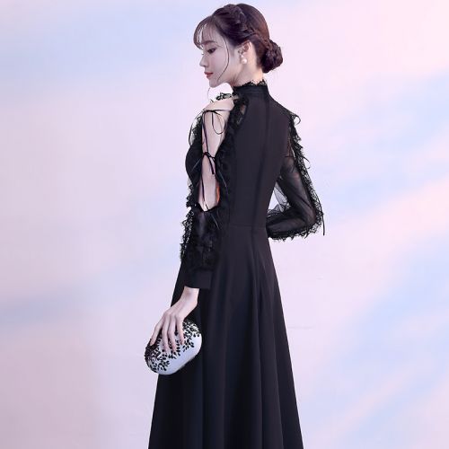 Robe de soirée pile manches - Ref 3211372