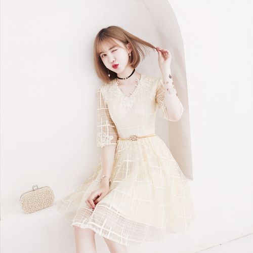 Robe de soirée manche princesse en Spandex - Ref 3211470