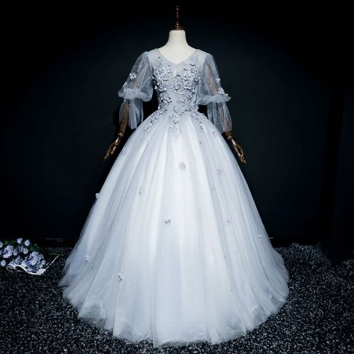 Robe de soirée manche bouffante en Maille - Ref 3211628