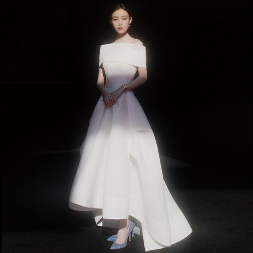Robe de soirée conventionnel en Satin serge - Ref 3211663