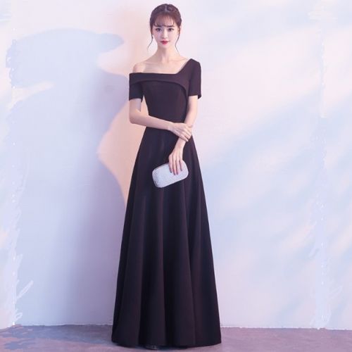 Robe de soirée manche chemise en Mousseline soie synthetique - Ref 3211681
