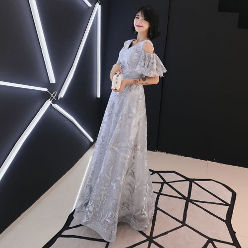 Robe de soirée manche a volants - Ref 3211691