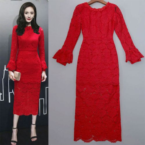 Robe de soirée conventionnel en De la dentelle - Ref 3211752