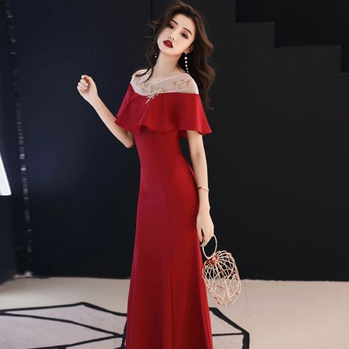 Robe de soirée manche a volants - Ref 3211801
