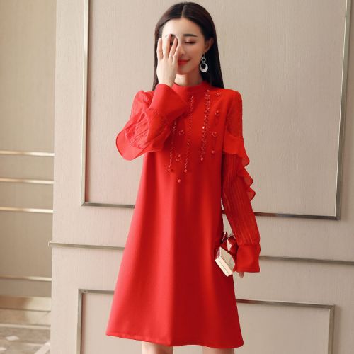 Robe du soir manche a volants en Maille - Ref 3210118