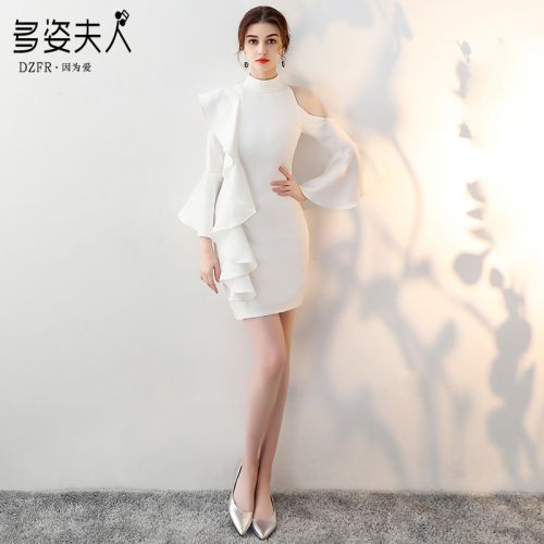 Robe du soir manche a volants - Ref 3210189