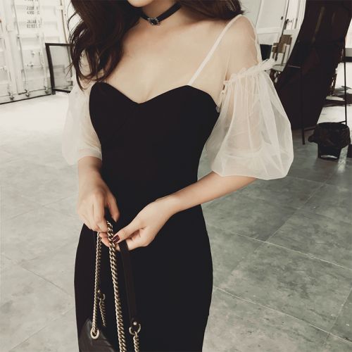 Robe du soir manche bouffante en Coton - Ref 3210202