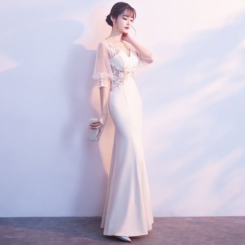 Robe du soir NEIGE DELICATE manche de chemise - Ref 3210647