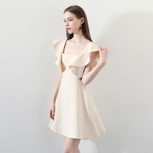 Robe du soir SPECTACLE DE FLEURS manche a volants - Ref 3210858