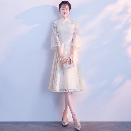 Robe du soir HISTOIRE D AMOUR DE PAPILLON manchon de cloche - Ref 3210865