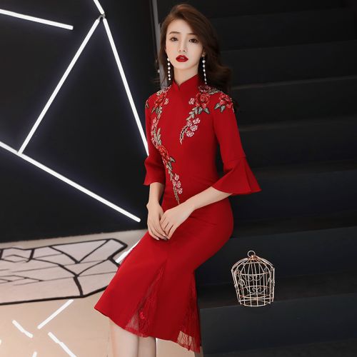 Robe du soir manchon de cloche - Ref 3211004